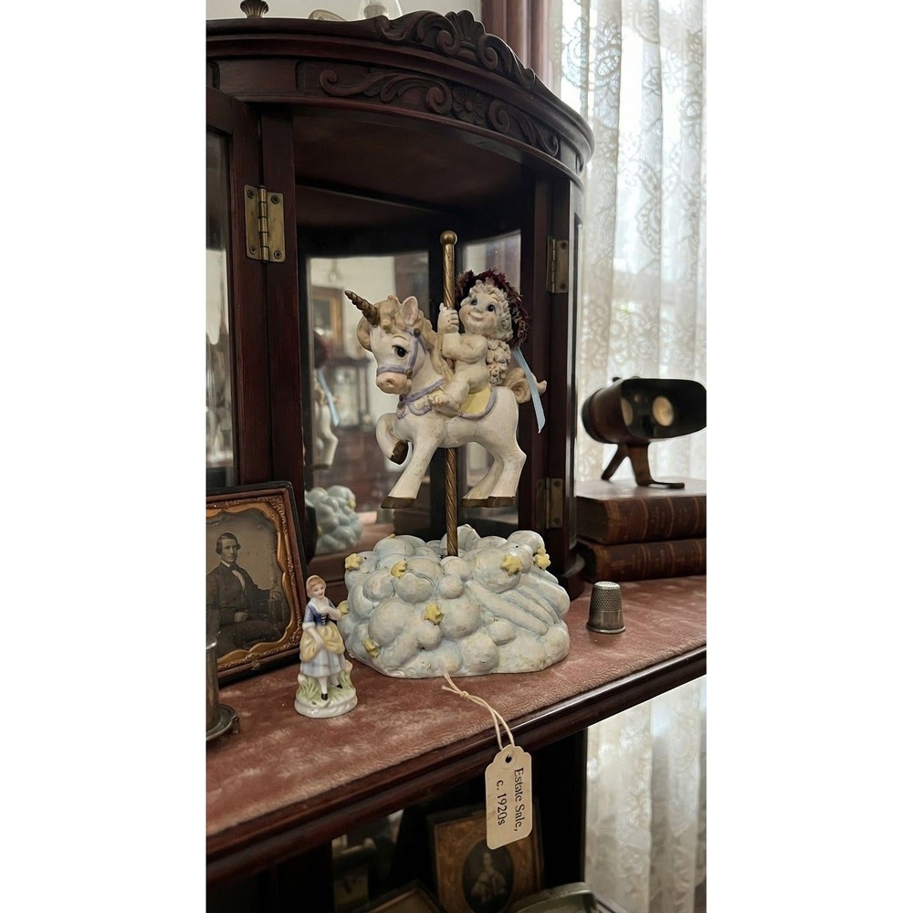 Dreamsicles Memories Merry-Go-Round Musical Figurine Cherub Unicorn DS278 1995